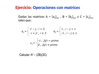 I2 In Matrices MATRICES 1. OPERACIONES CON MATRICES. CLASES DE MATRICES | PPTX