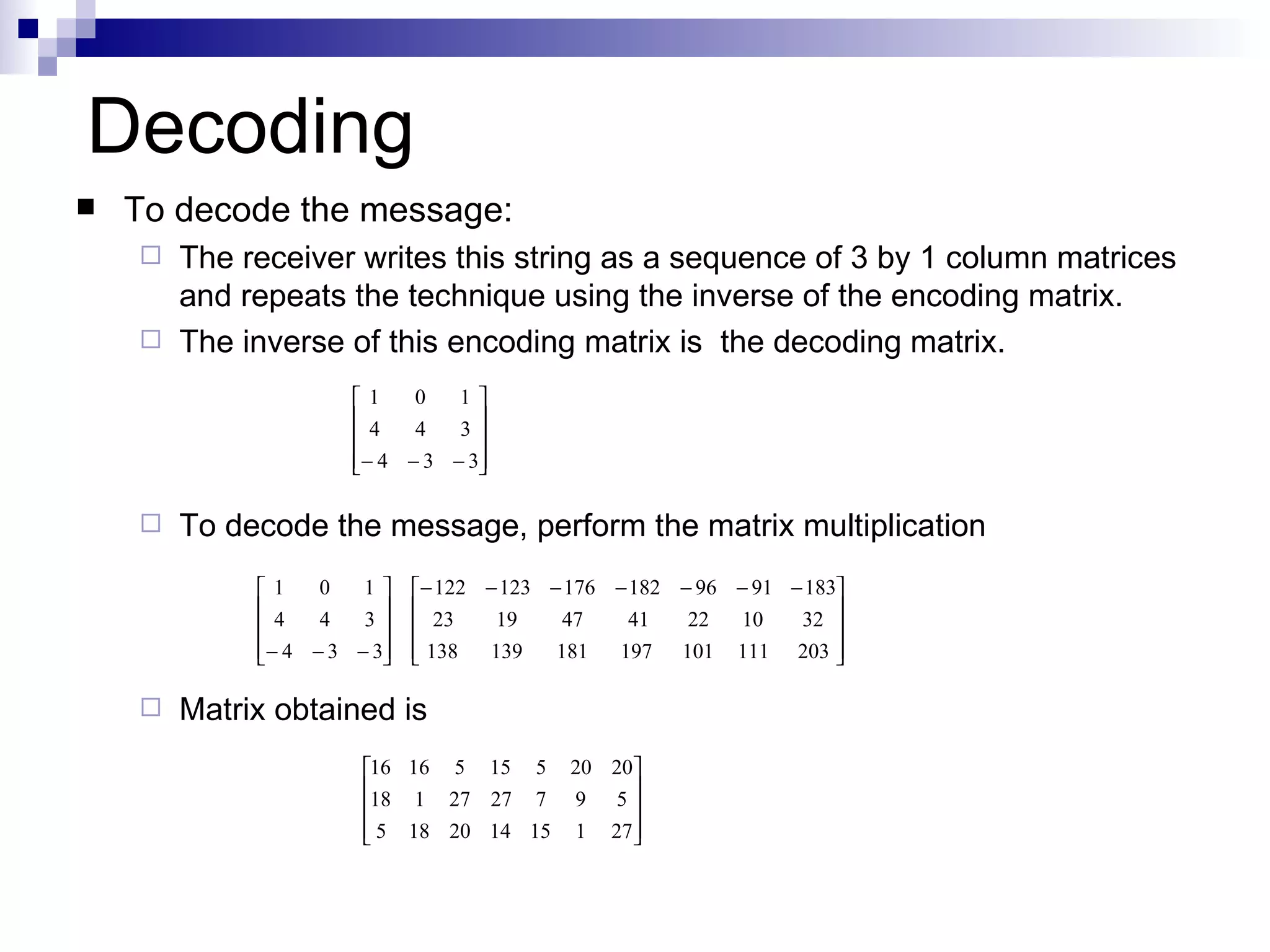 Matrices And Application Of Matrices | PPT