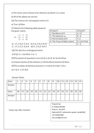 Mcqs Matrices And Determinants Pdf Mcqs Matrices And Determinants Pdf