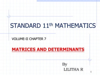 MATRICES AND DETERMINANTS.ppt | Chemistry | Science