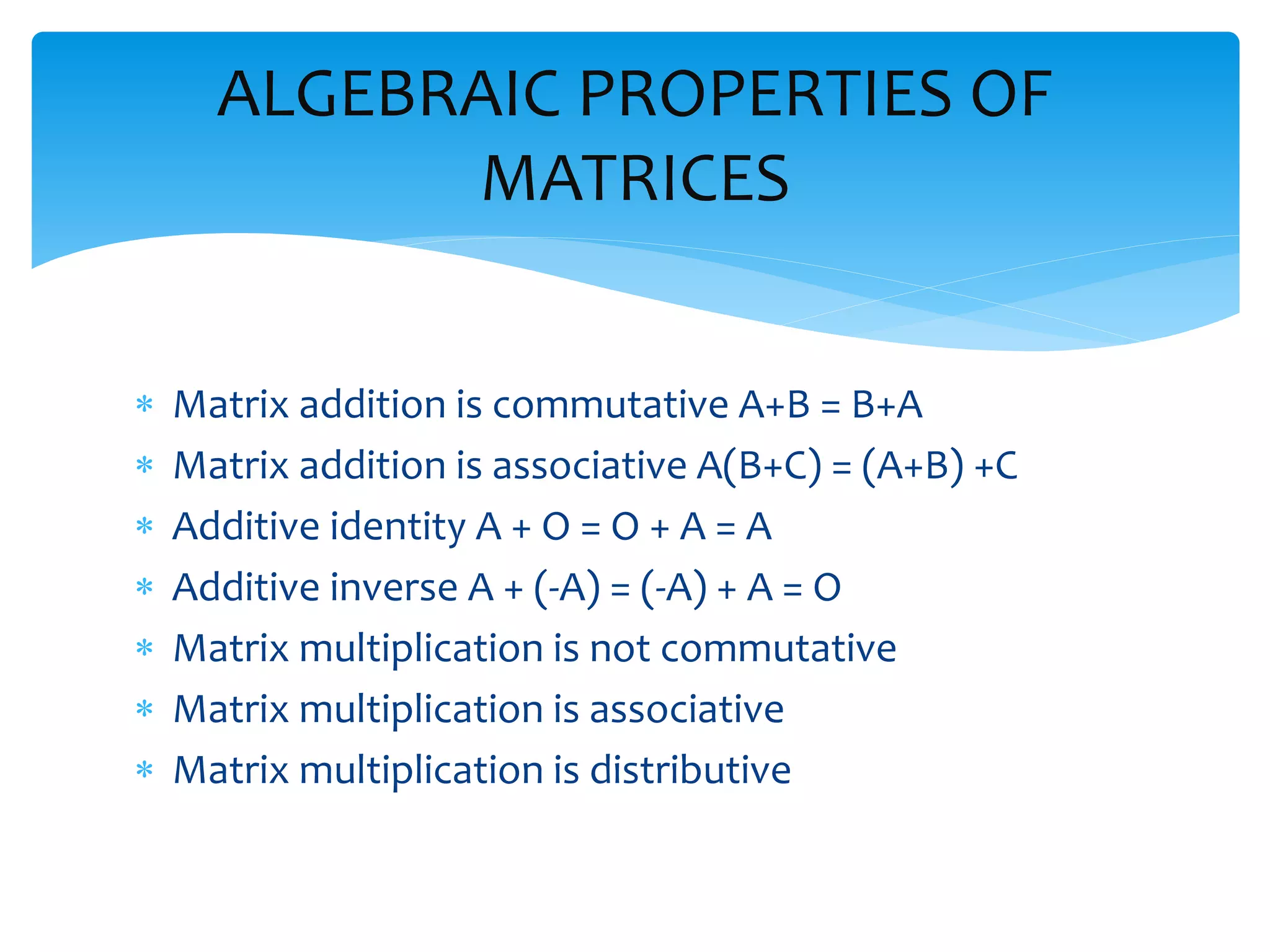 Matrices and its applications | PPTX | Physics | Science