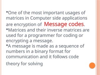 matricesapplication2.pptx matrices and its application | PPTX