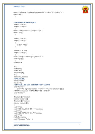 Matrices c++ | DOCX