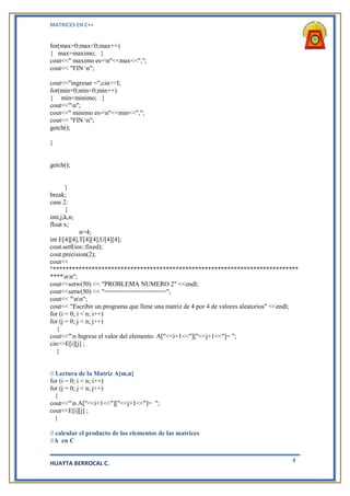 Matrices c++ | DOCX