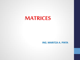MATRICES
ING. MARITZA A. PINTA
 