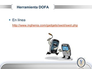 Herramienta DOFA


 En línea
  http://www.inghenia.com/gadgets/swot/swot.php




                                              LOGO
 