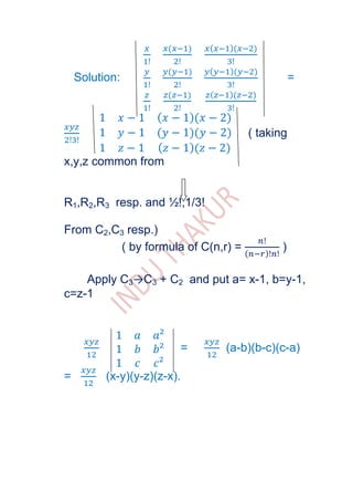 Resp Categorys R1 R2 R3 Matrices & determinants | DOCX