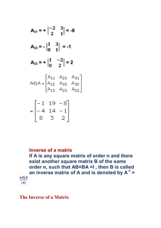 Matrices & determinants | DOCX
