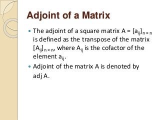 Matrices and Determinants | PPTX