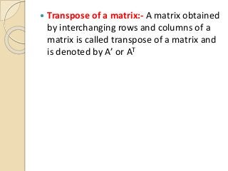 Matrices and Determinants | PPTX