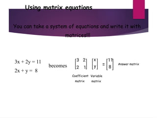 Matrices & Determinants PPT , THIS INCLUDE HOW TO SOLVE MATRIX AND ...