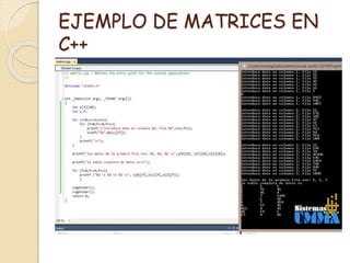 Matrices en c++ | PPTX