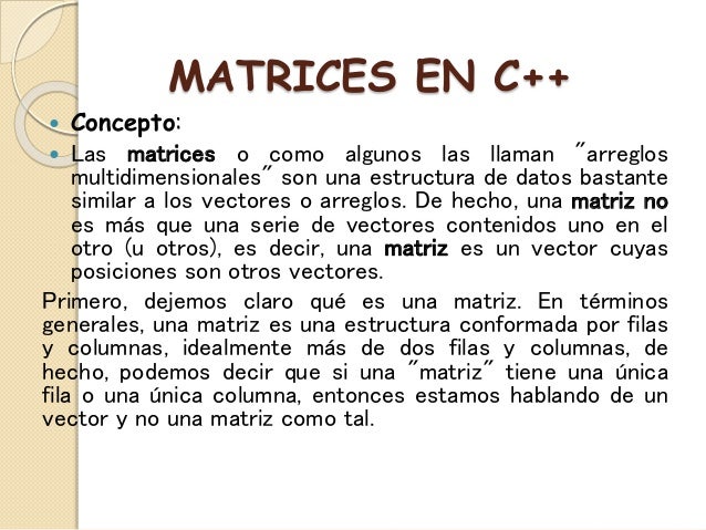 Matrices en c++