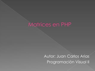 Autor: Juan Carlos Arias
 Programación Visual II
 
