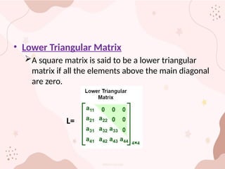 Lower Triangular Mattrix PRESENTATION ABOUT MATRICES & ITS TYPES.pptx
