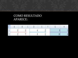 COMO RESULTADO APARECE: 