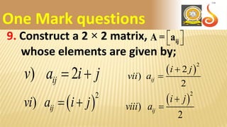 Matrices Questions & Answers | PDF