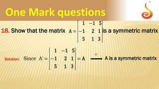 Matrices Questions & Answers | PDF