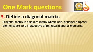 Matrices Questions & Answers | PDF