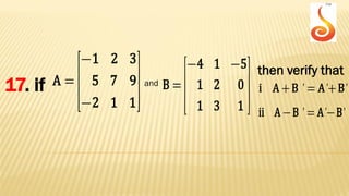 Matrices Problem Example With Answer Matrices Questions & Answers | PDF