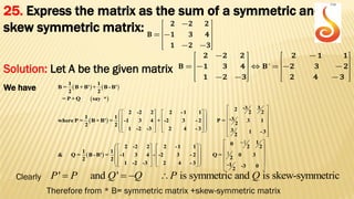 Matrices Questions & Answers | PDF