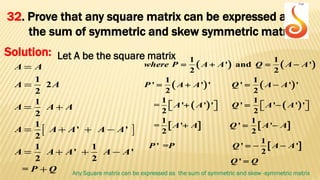 Matrices Questions & Answers | PDF