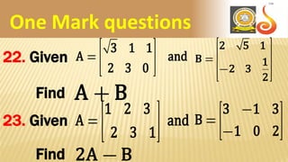 Matrices Questions & Answers | PDF