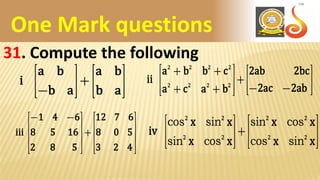 Matrices Questions & Answers | PDF