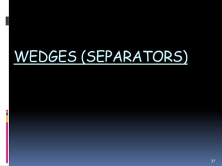 WEDGES (SEPARATORS)
27
 