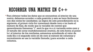 MATRICES DE DOS DIMENSIONES SESION 4 en C++ .pptx