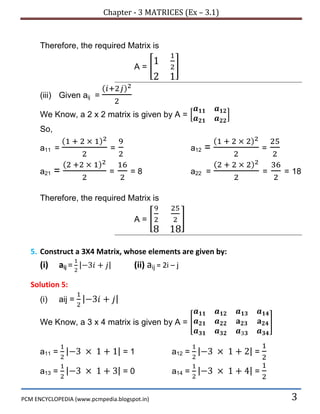 Matrix A13 Matrices solved ex 3.1 | PDF