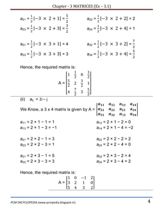 Matrices solved ex 3.1 | PDF