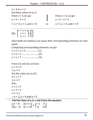Matrices solved ex 3.1 | PDF