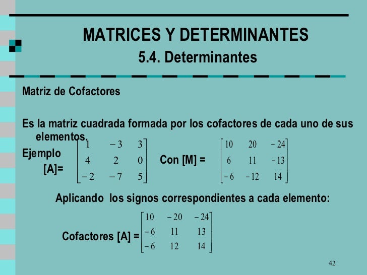 Matrices Y Determinantes