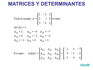 MATRICES Y DETERMINANTES




                      VOLVER
 