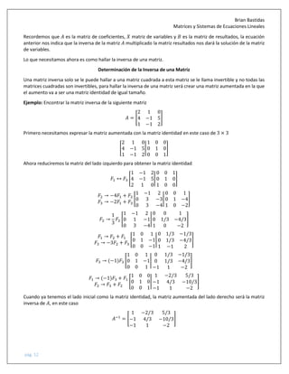 Matriz Inconsistente Matrices y sistemas de ecuaciones | PDF