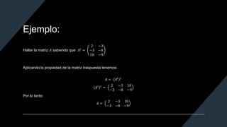Matrices y sistemas de ecuaciones presentación grupal