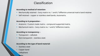 MATRICING & TOOTH SEPARATION IN OPERATIVE DENTISTRY .pptx