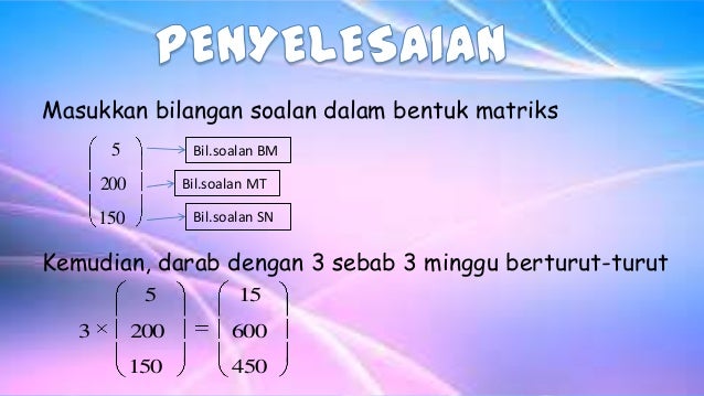 Matriks coontoh soalan