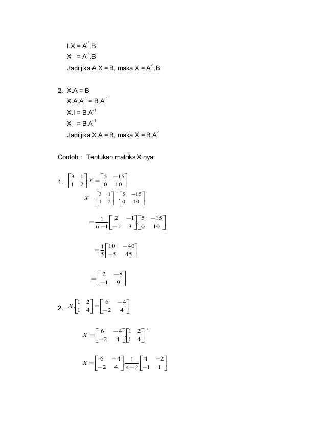 Contoh Soal Persamaan Matriks Dunia Sosial