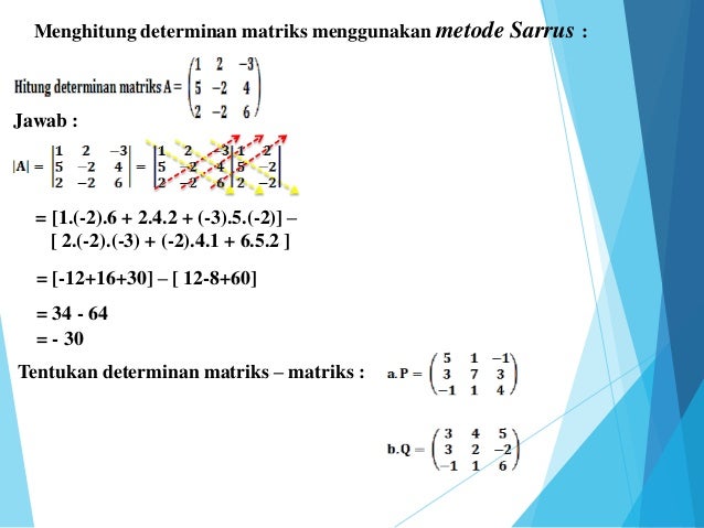 Matrix - Invers, tranpose, determinant. (2x2, 3x3) XII ...