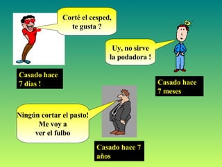 Casado hace 7 dias ! Corté el cesped, te gusta ? Casado hace 7 meses Uy, no sirve la podadora ! Casado hace 7 años Ningún cortar el pasto! Me voy a  ver el fulbo 