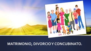 MATRIMONIO, DIVORCIOY CONCUBINATO.
 
