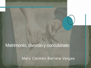 Matrimonio, divorcio y concubinato
Mary Carmen Barrera Vargas
 