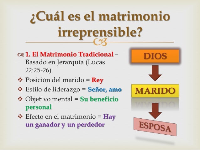 Matrimonios irreprensibles para Dios
