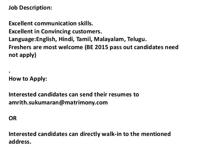 job profile of customer service executive