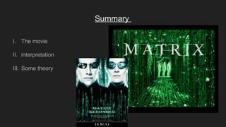 Matrix presentation, parallele avec la cave du grand Platon .pptx