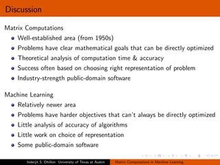 Matrix Computations in Machine Learning | PDF