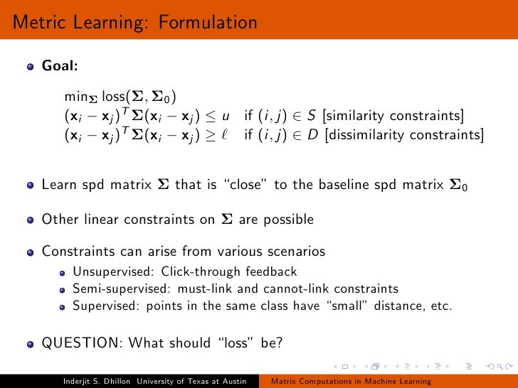 Matrix Computations in Machine Learning