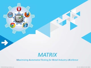 MATRIX
Maximizing Automated Testing for Retail Industry eXcellence
US | UK | BENELUX | ME | INDIA©1996-2016 Aspire Systems, Inc.
 